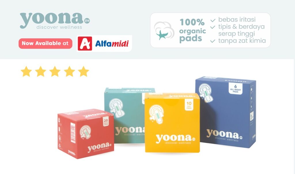 pembalut organik yoona tersedia di Alfamidi minimarket